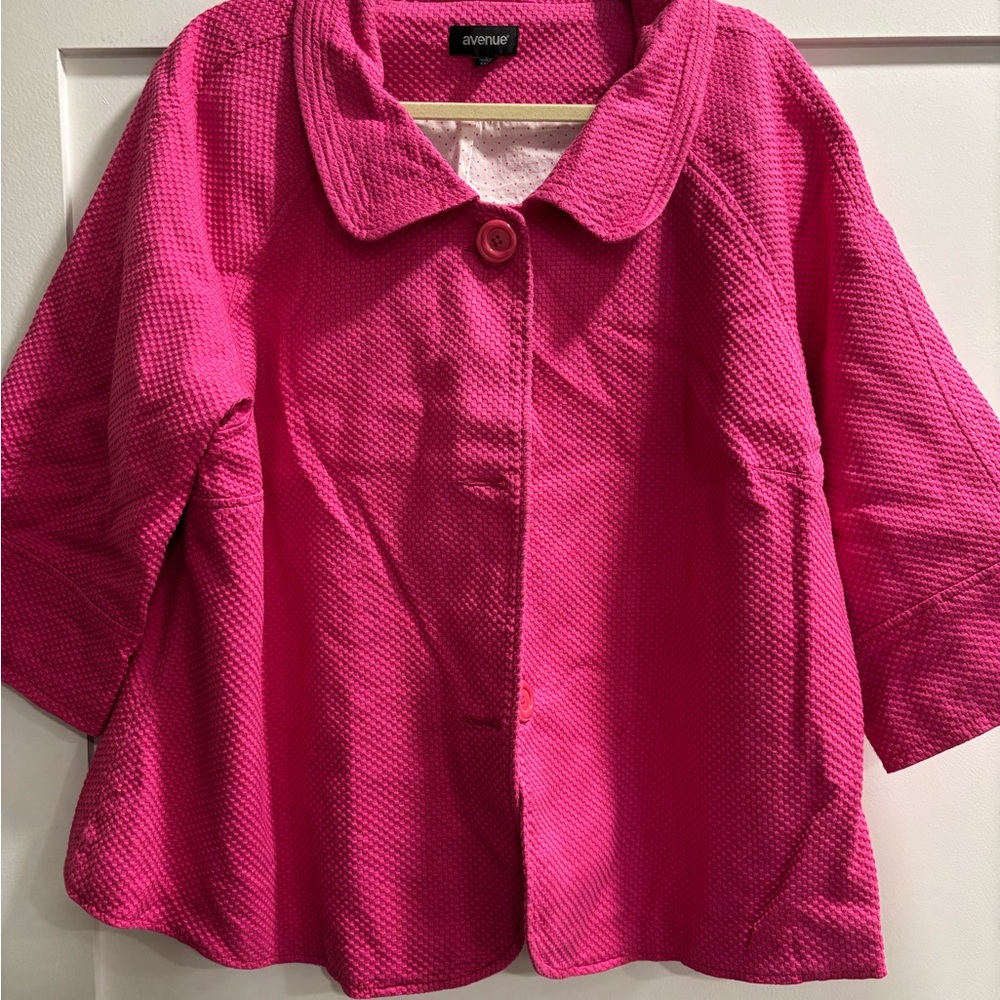 Avenue Fuchsia Textured Blazer